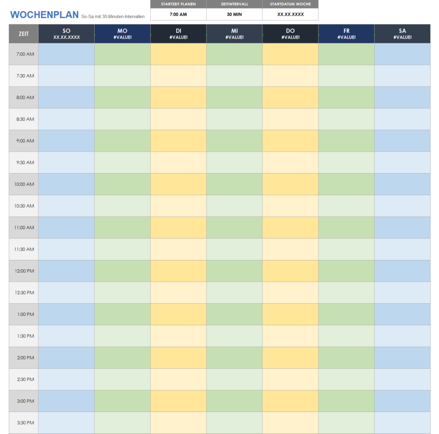 15 kostenlose Vorlagen für Wochenkalender | Smartsheet