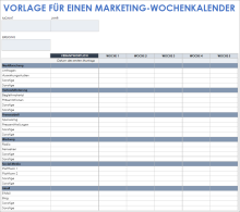 Vorlage für einen wöchentlichen Marketingkalender