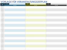 Vorlage für einen Veranstaltungszeitplan