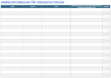 Vorlage für ein Registrierungsformular für Veranstaltungen