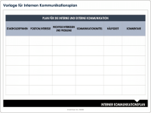 Vorlage für internen Kommunikationsplan